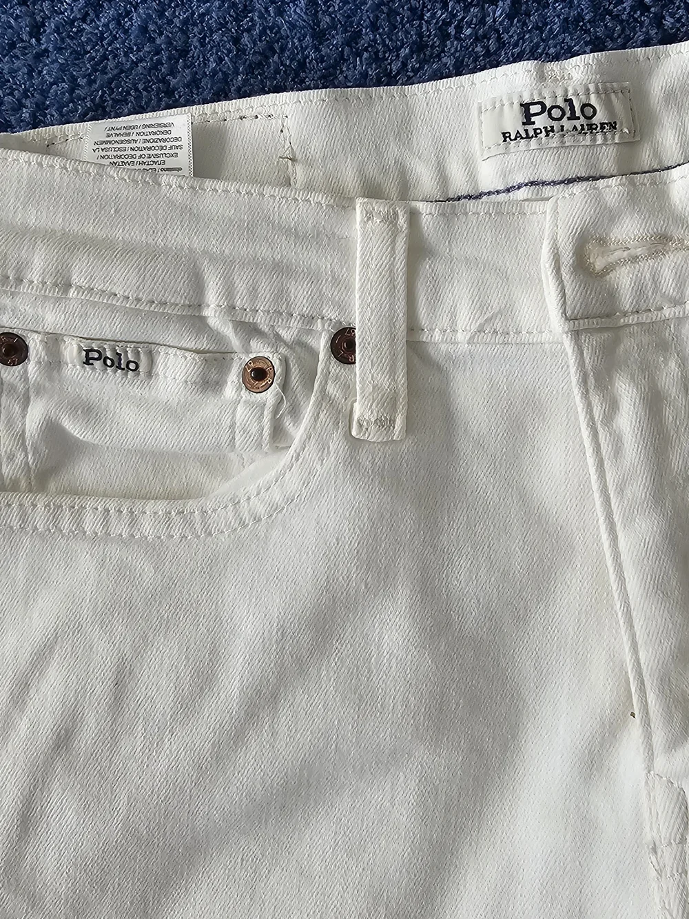 Polo by Ralph Lauren Cream/White Denim Jean Shorts